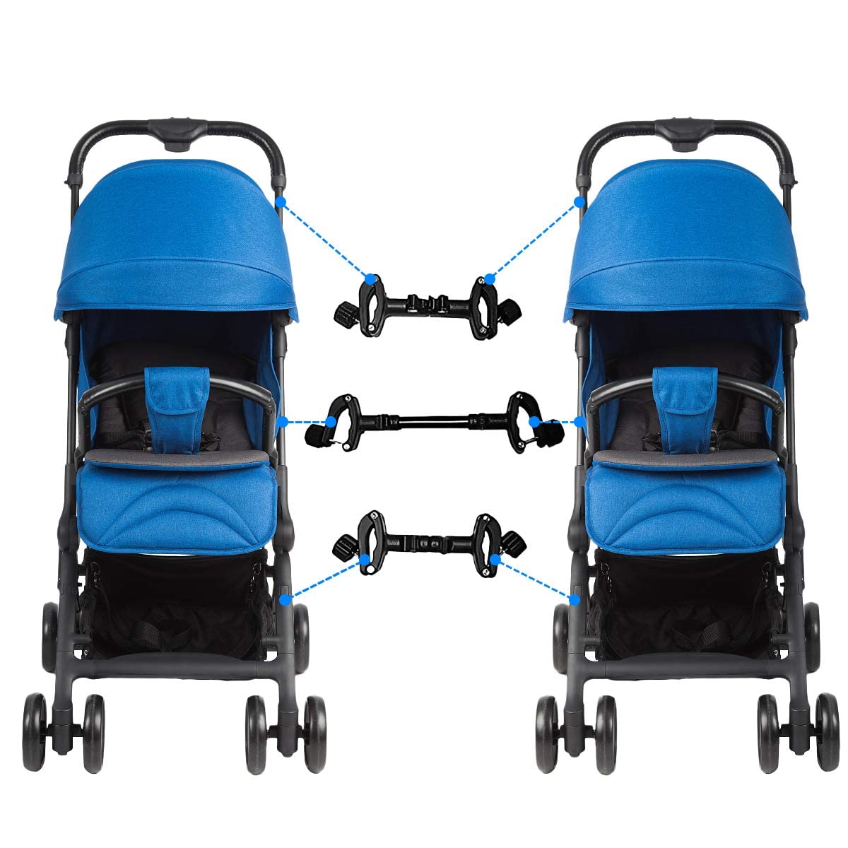 Extension Métal Universelle Extension Poignée Poussette Sharplace - Guidon Adjustable Pour Parents Grands - 1 Pince Poignée Pour Poussette